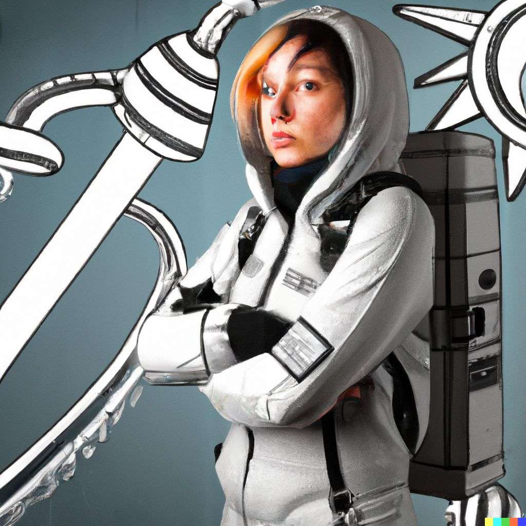 an astronaut, graffiti